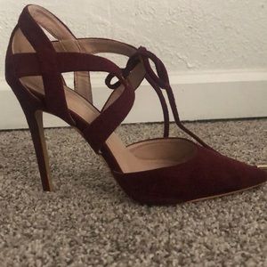 Burgundy heels worn a couple times lots of life